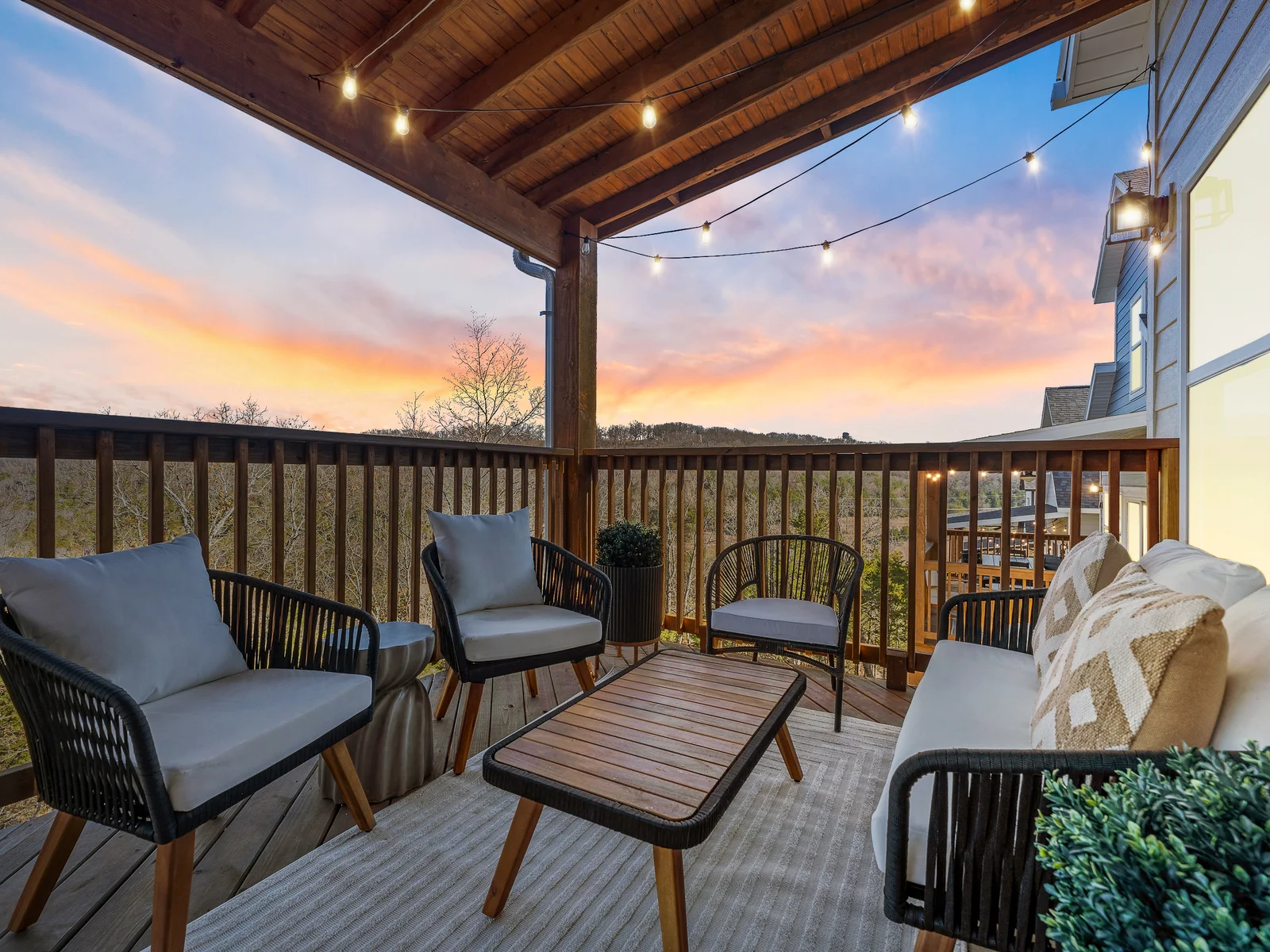 Covered Deck: Enjoy breathtaking sunsets and starry nights in your private retreat!