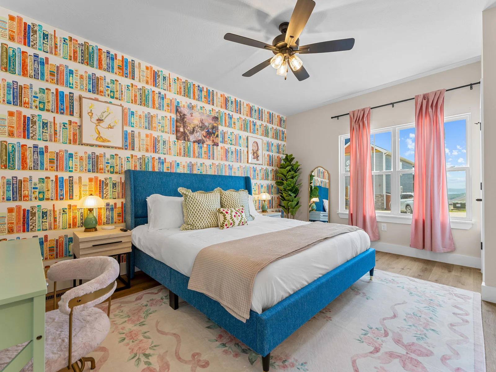 Step into our enchanting Beauty and the Beast-themed bedroom, where fairy tale magic meets modern comfort. 🌹