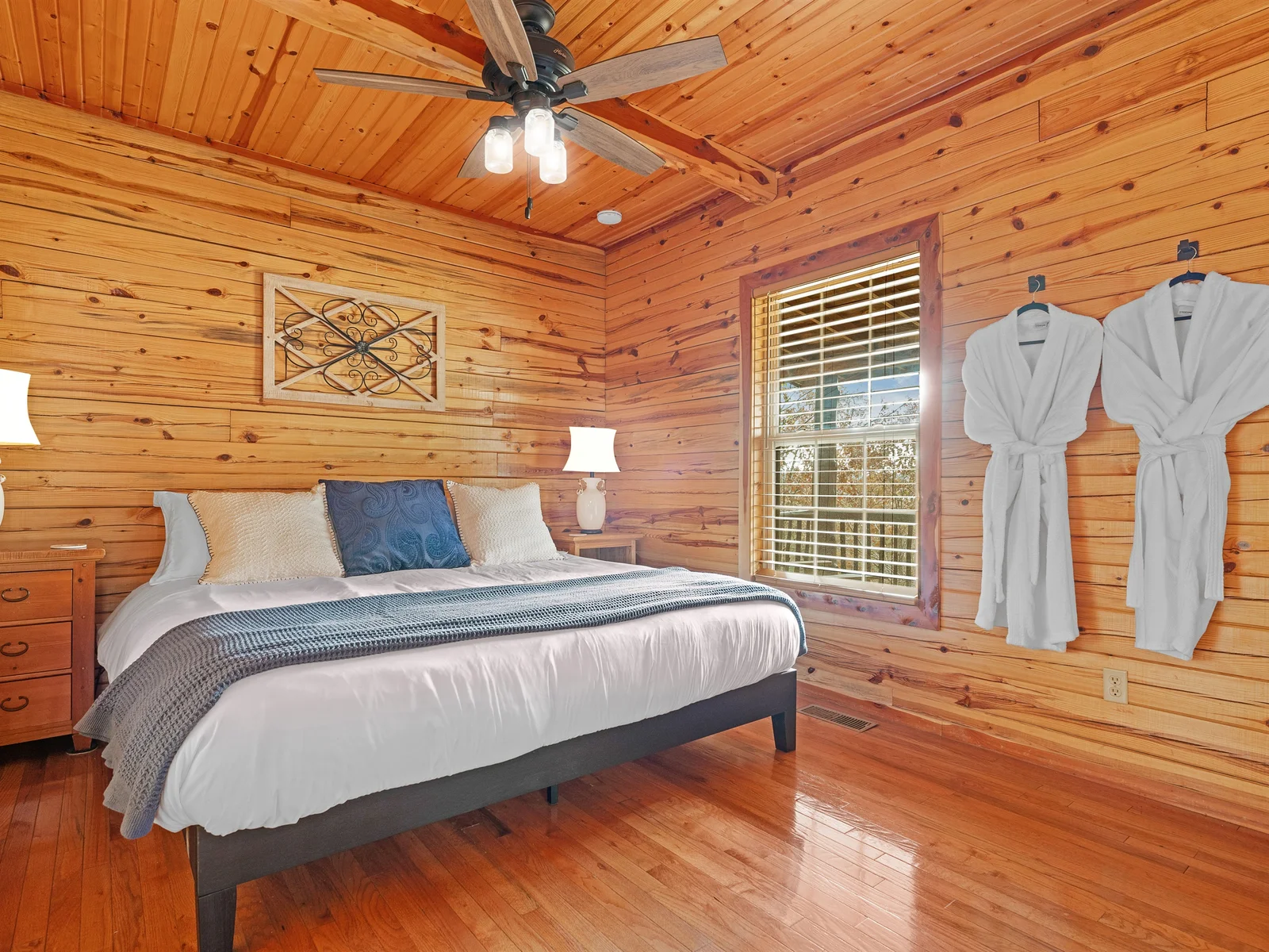Romantic retreat essentials: a king bed and soft robes