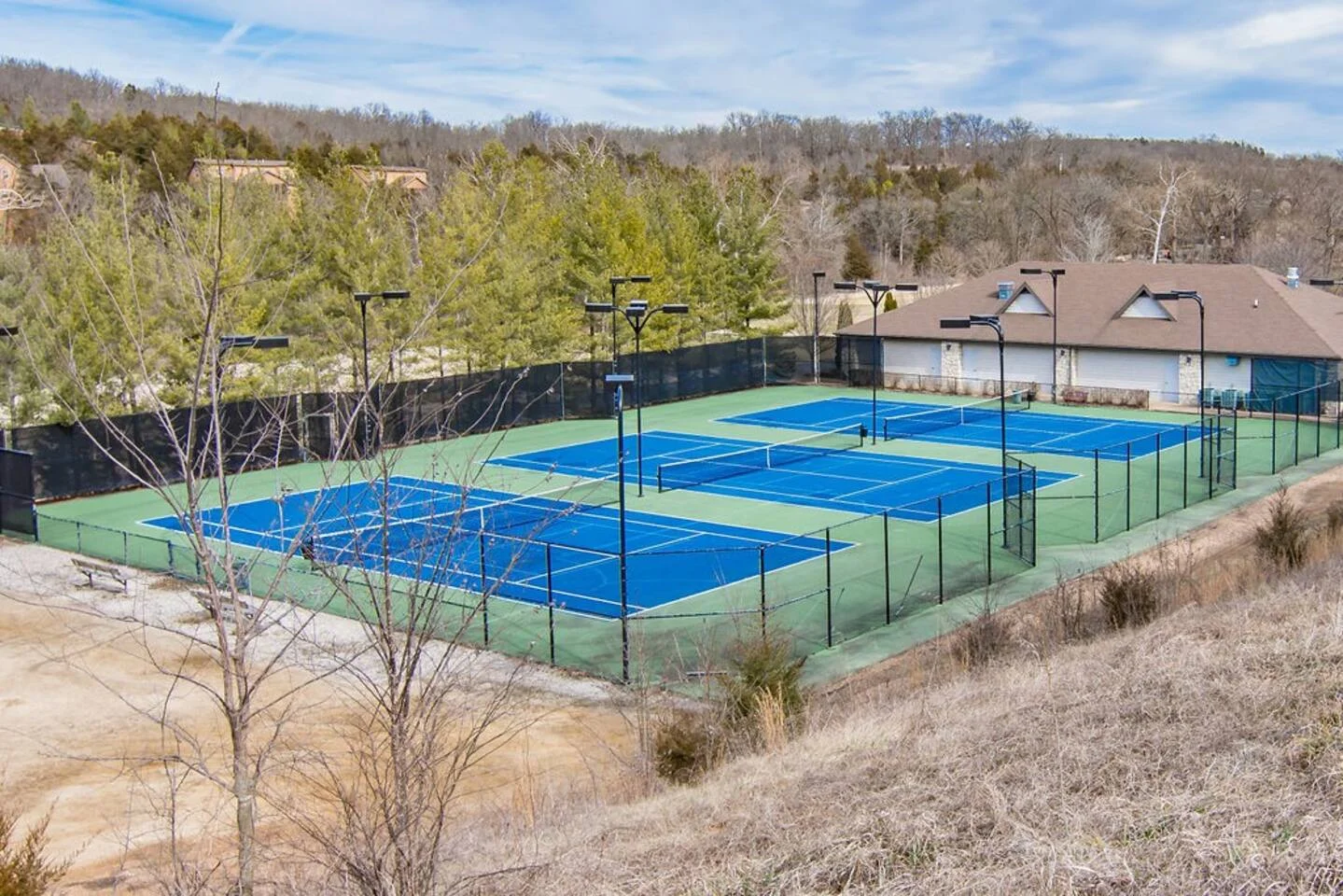Tennis courts near the clubhouse