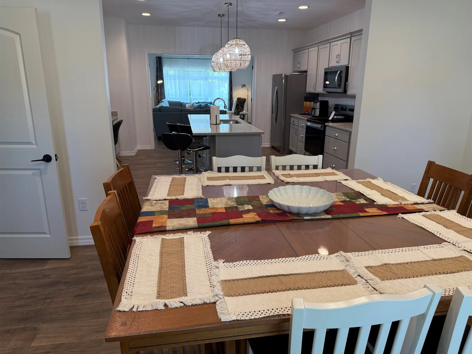 View from dining room to living room