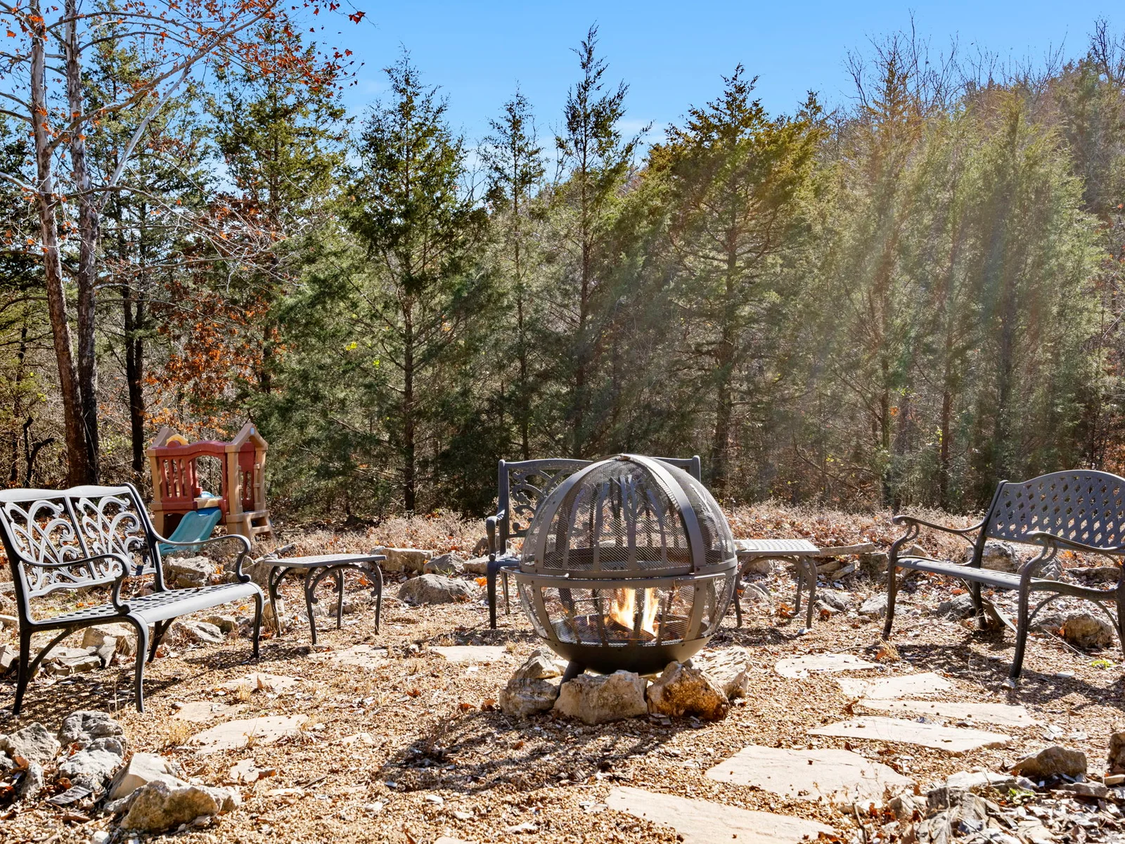 Firepit in the backyard
