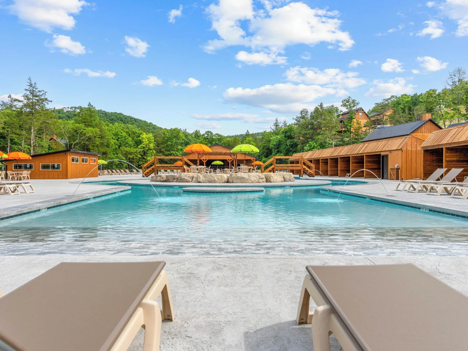 Lazy rivers with cabanas available.