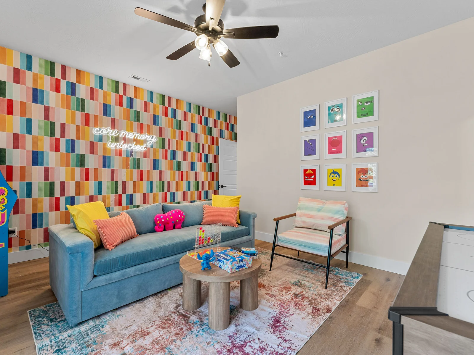Endless entertainment awaits in this lively, colorful space.