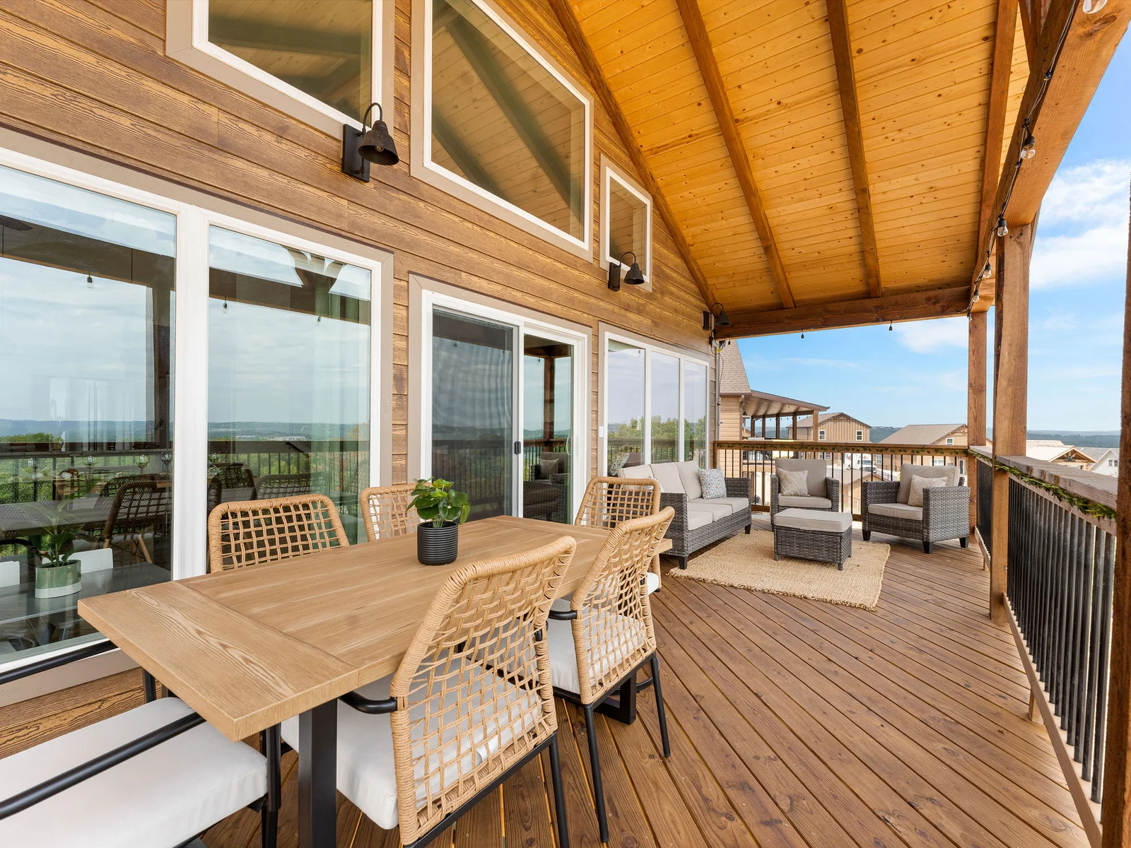 Enjoy dinner on the back deck overlooking the lake!