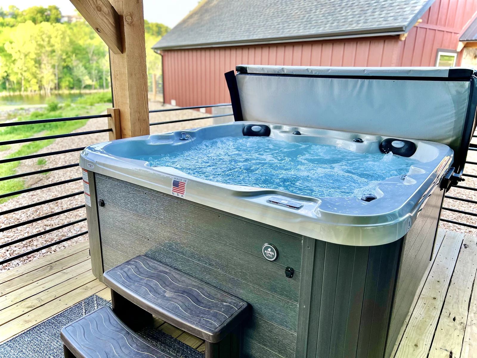 Soak in a relaxing hot tub surrounded by nature!