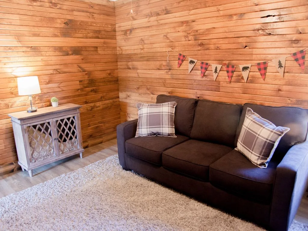 Queen size sleeper sofa in the bunk bedroom