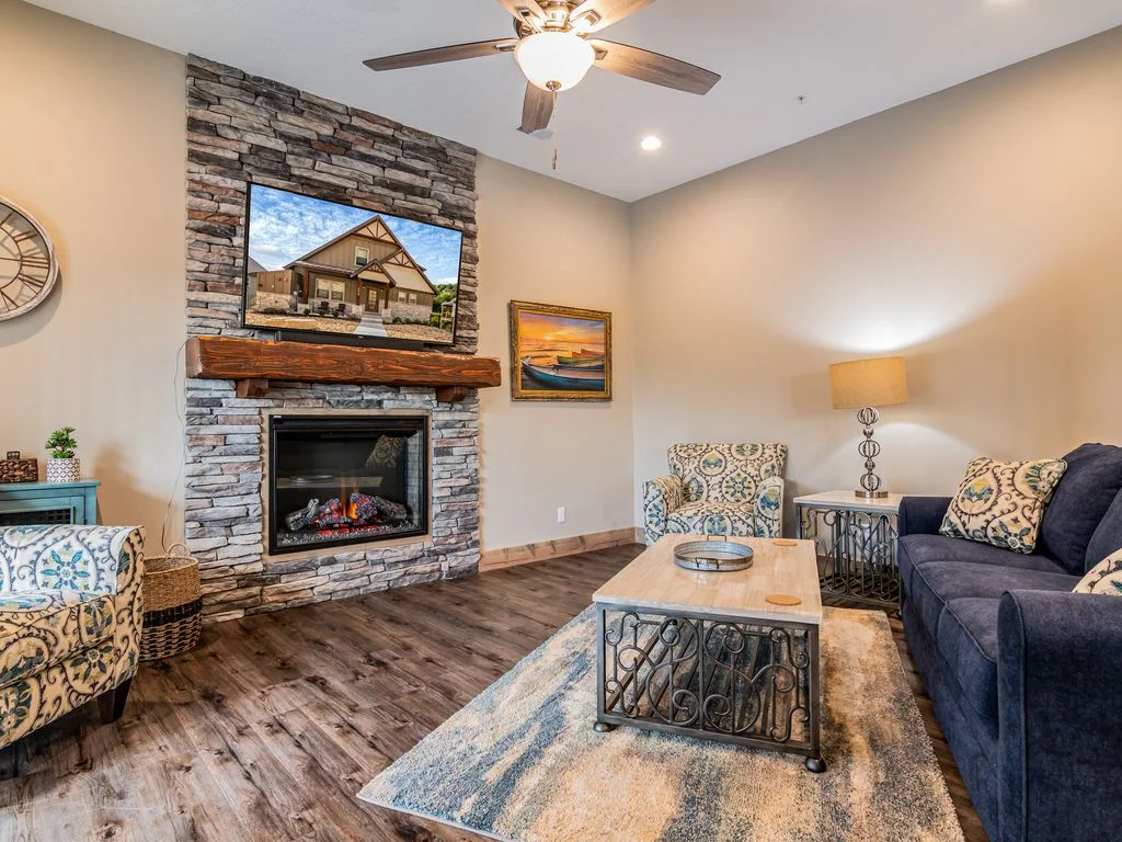 Enjoy the second fireplace on the lower level