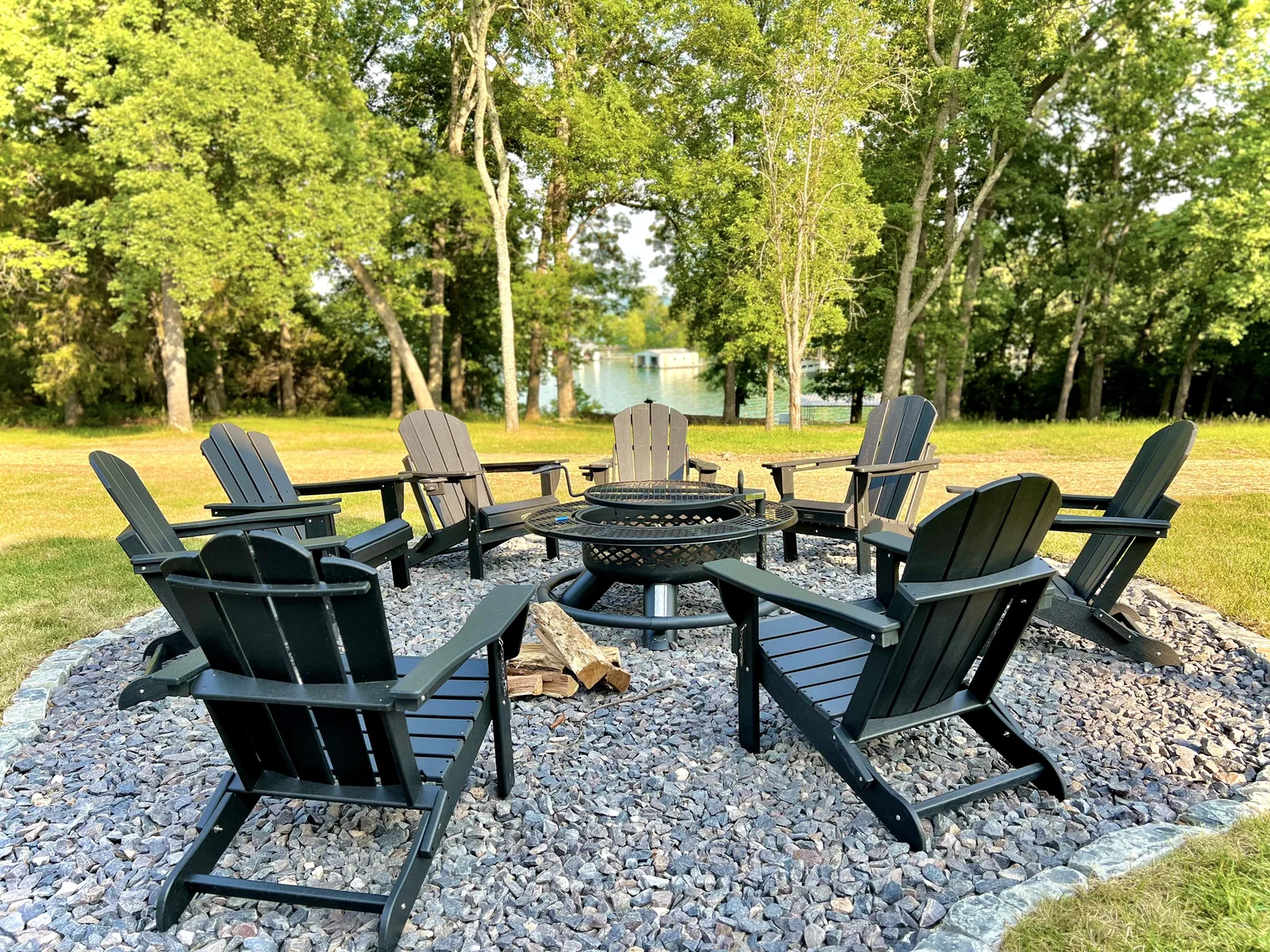 Shared fire pit between neighboring house