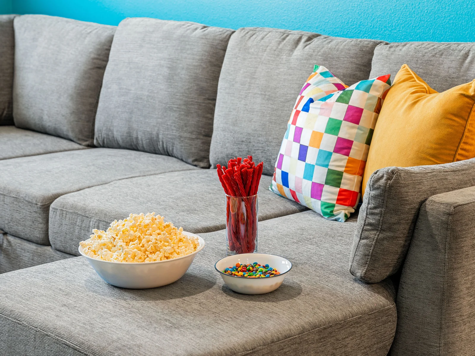 Pull out the sectional into a full sofa sleeper when the headcount grows — extra sleeping space right in the family room.