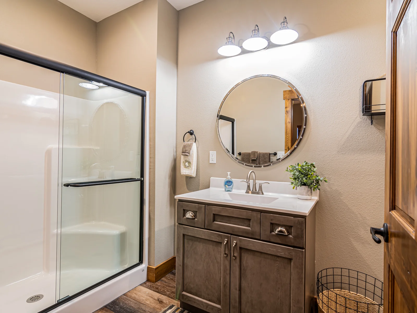 Bath with shower/tub combo