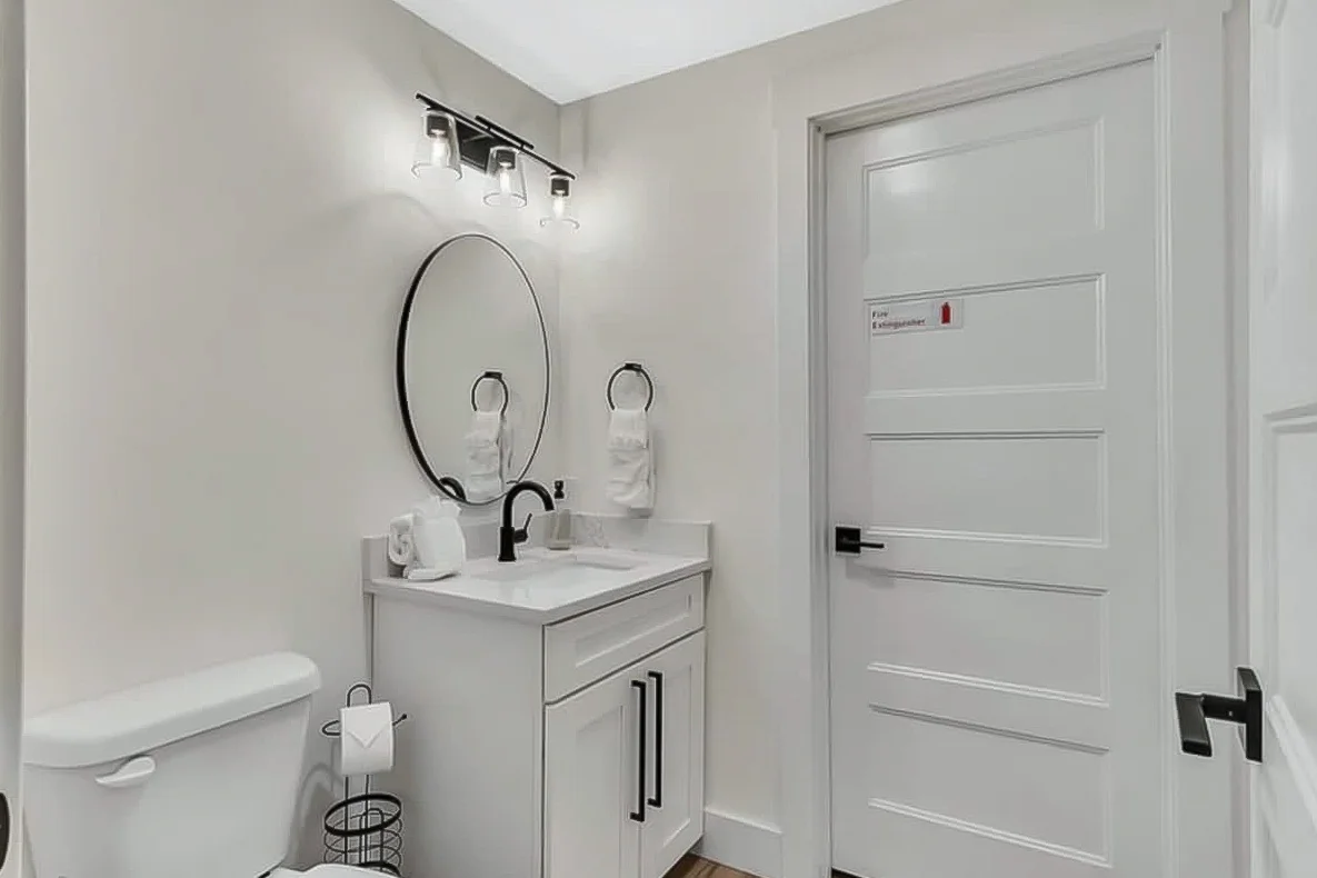 1/2 bathroom attached to bunk room