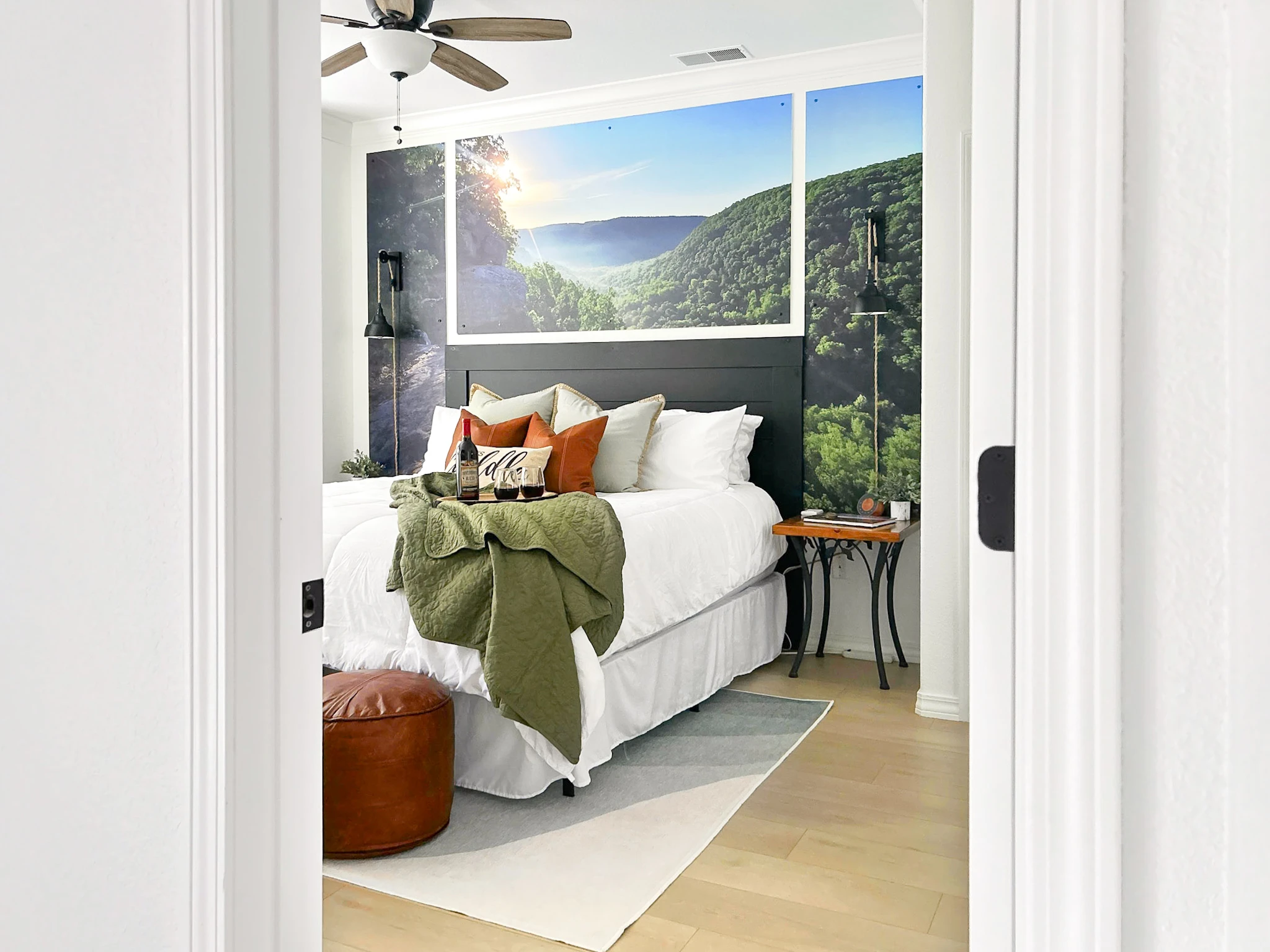 The master bedroom is right off the living room.