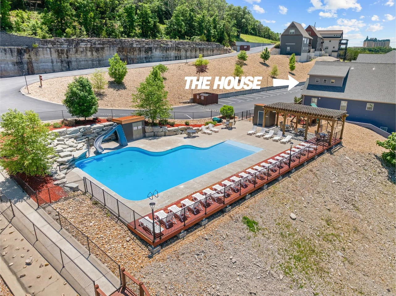 Outdoor pool. Literally right next to our lodge! Beach entry and lots of lounging space. Open from May through September (ask about exact dates.)