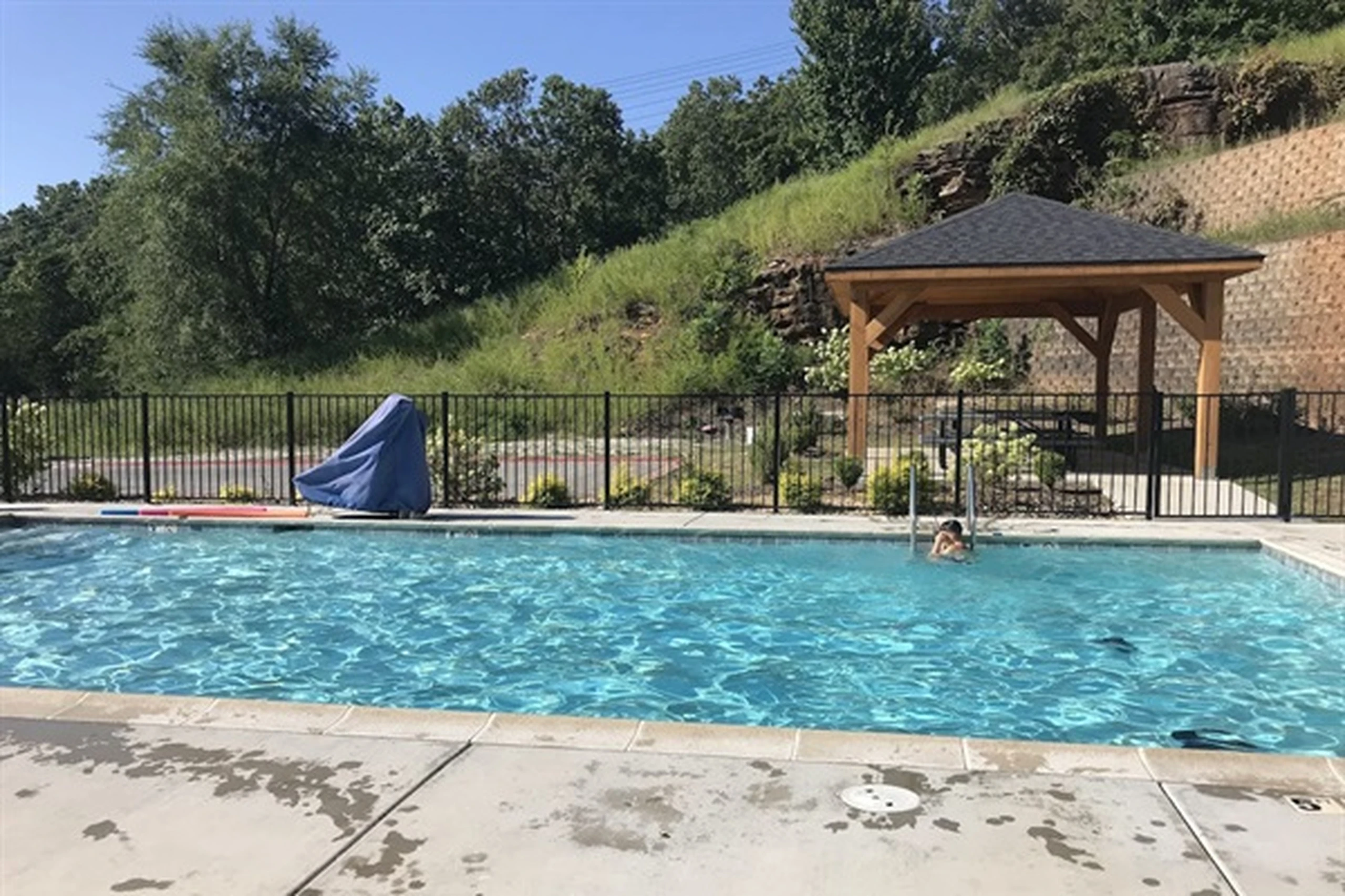 Fire up the grill at the new outdoor pavilion — family reunion setup already in place. Covered space, a real grill, and room for everyone to pull up a chair and stay for hours.