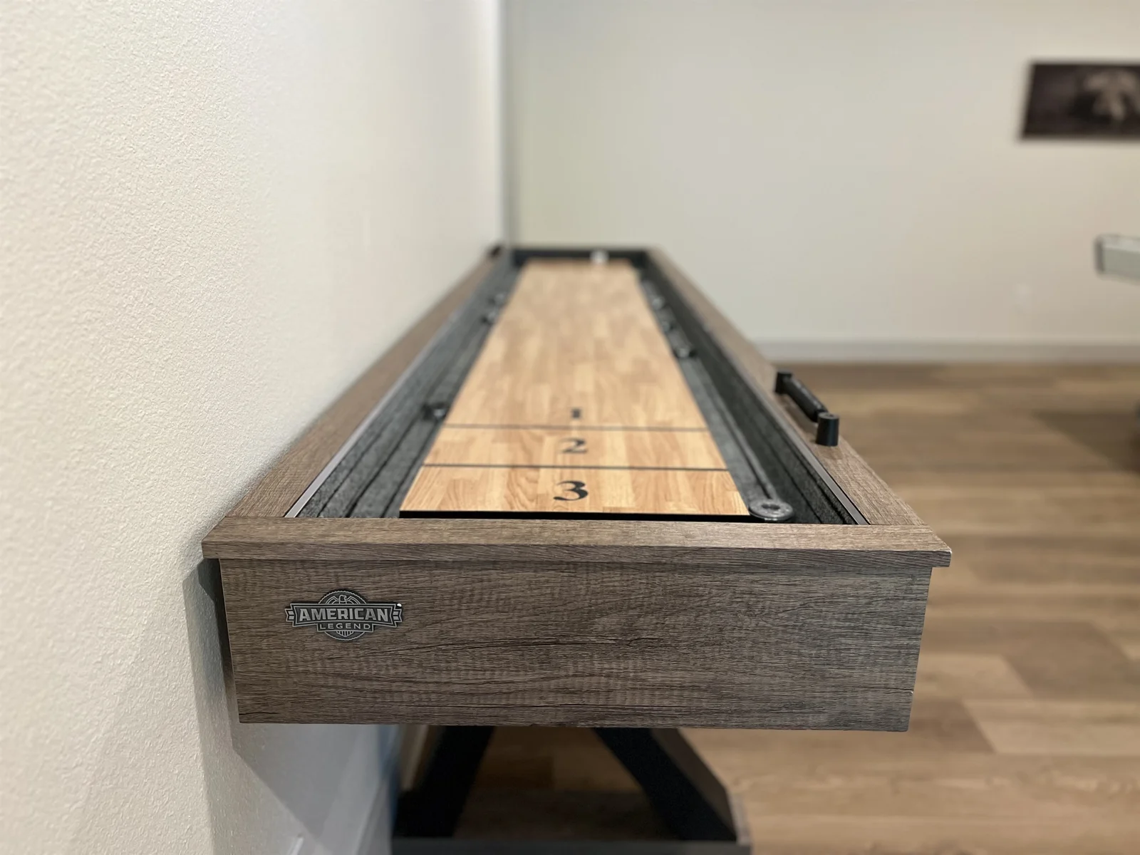 Shuffleboard table location in your private game room!