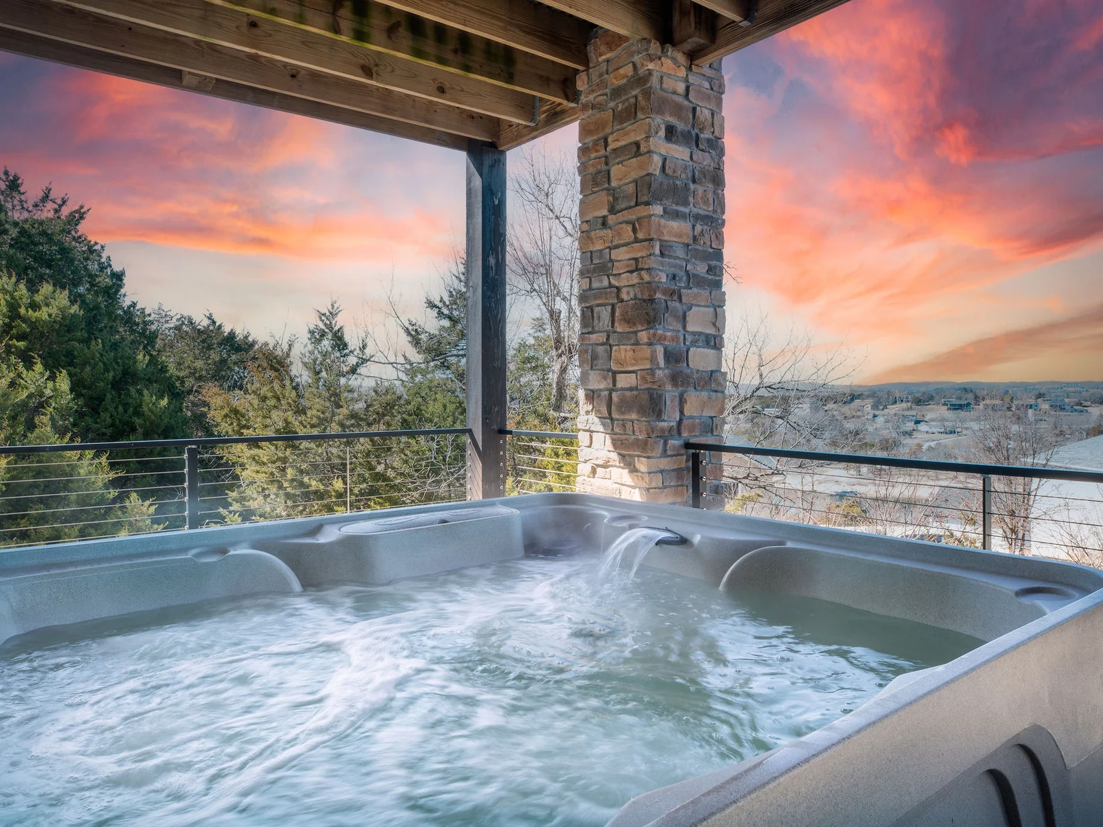 Soak in the hot tub on the back deck!