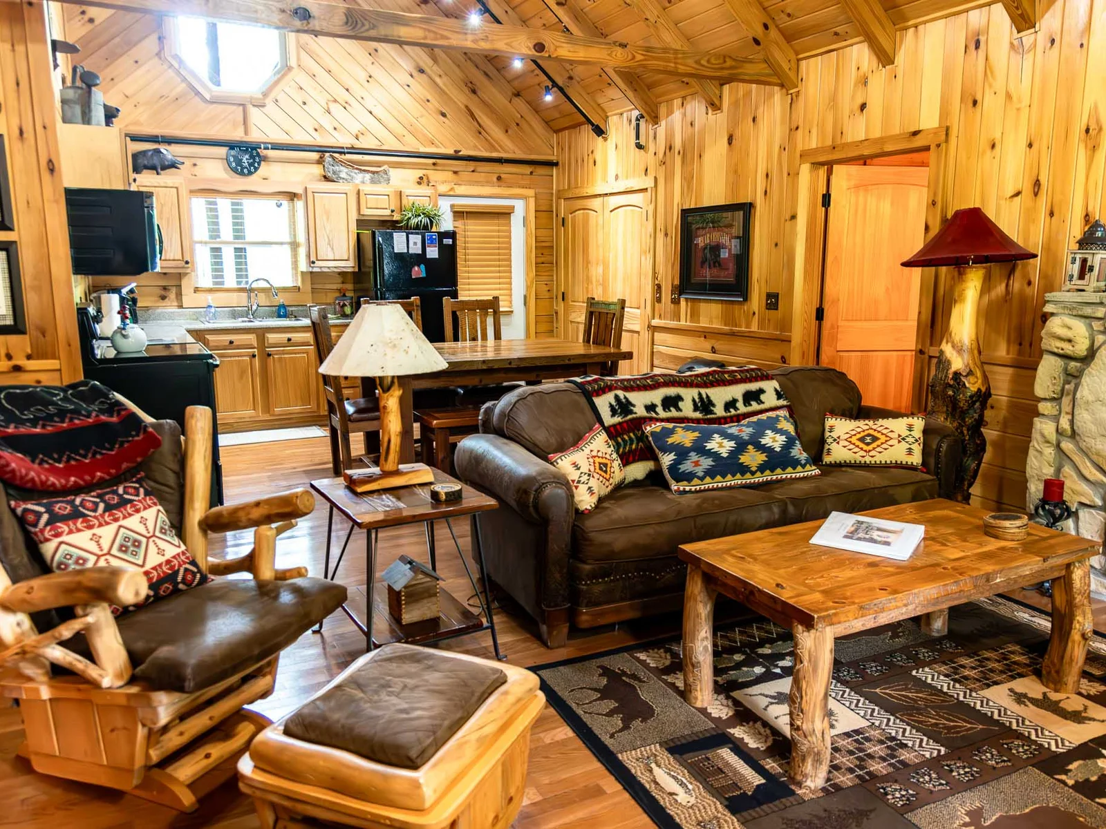 Cozy cabin feel!