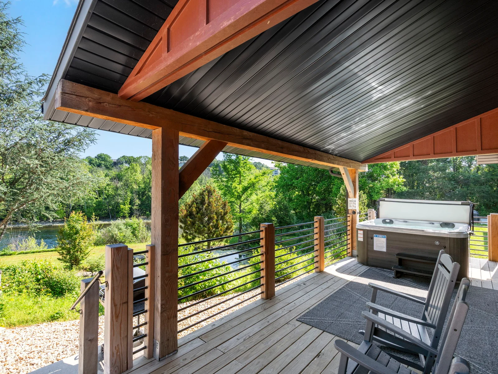 Soak in the hot tub and enjoy the scenery!