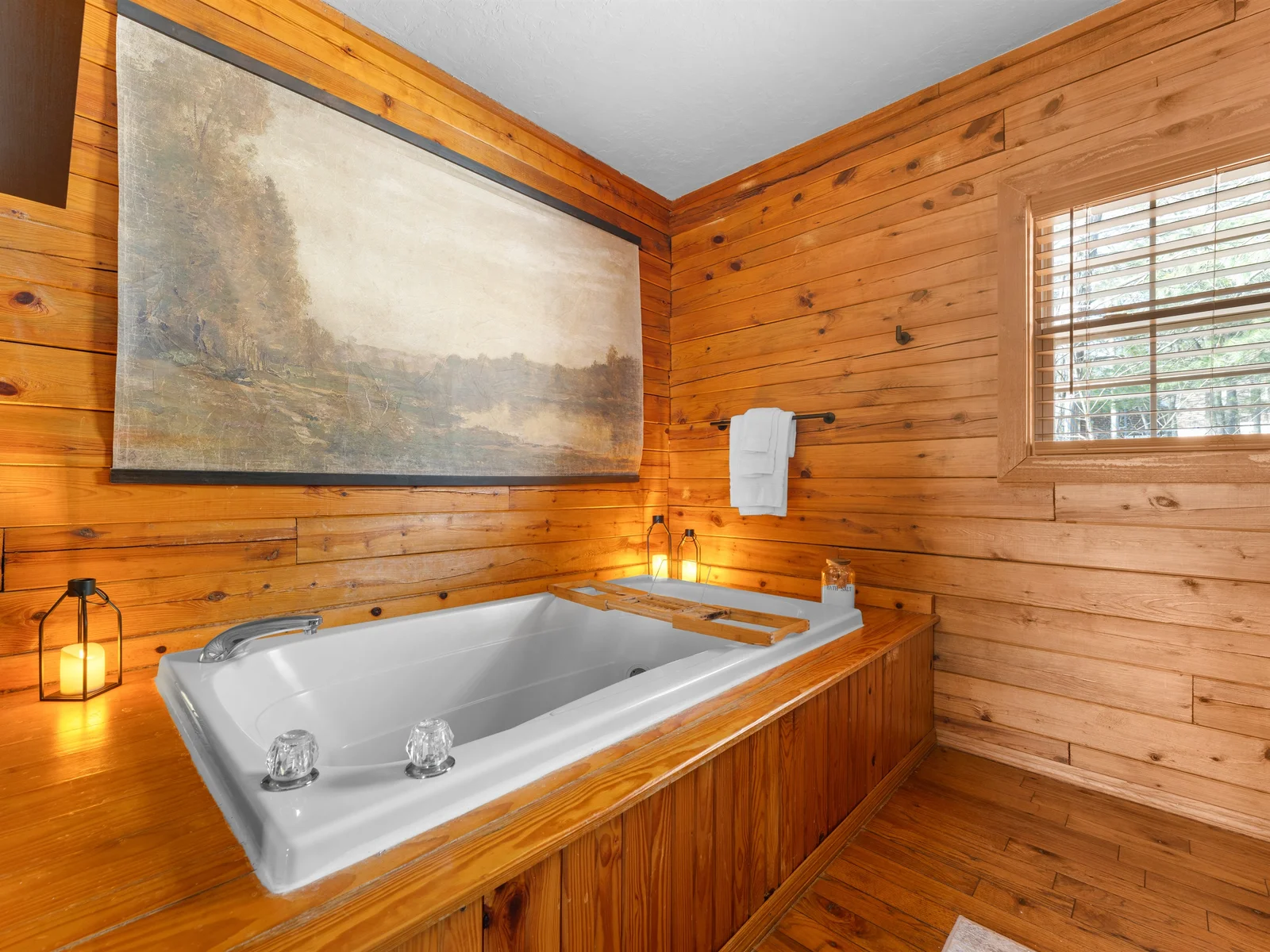 Let the jetted tub’s magic spark your perfect romantic escape