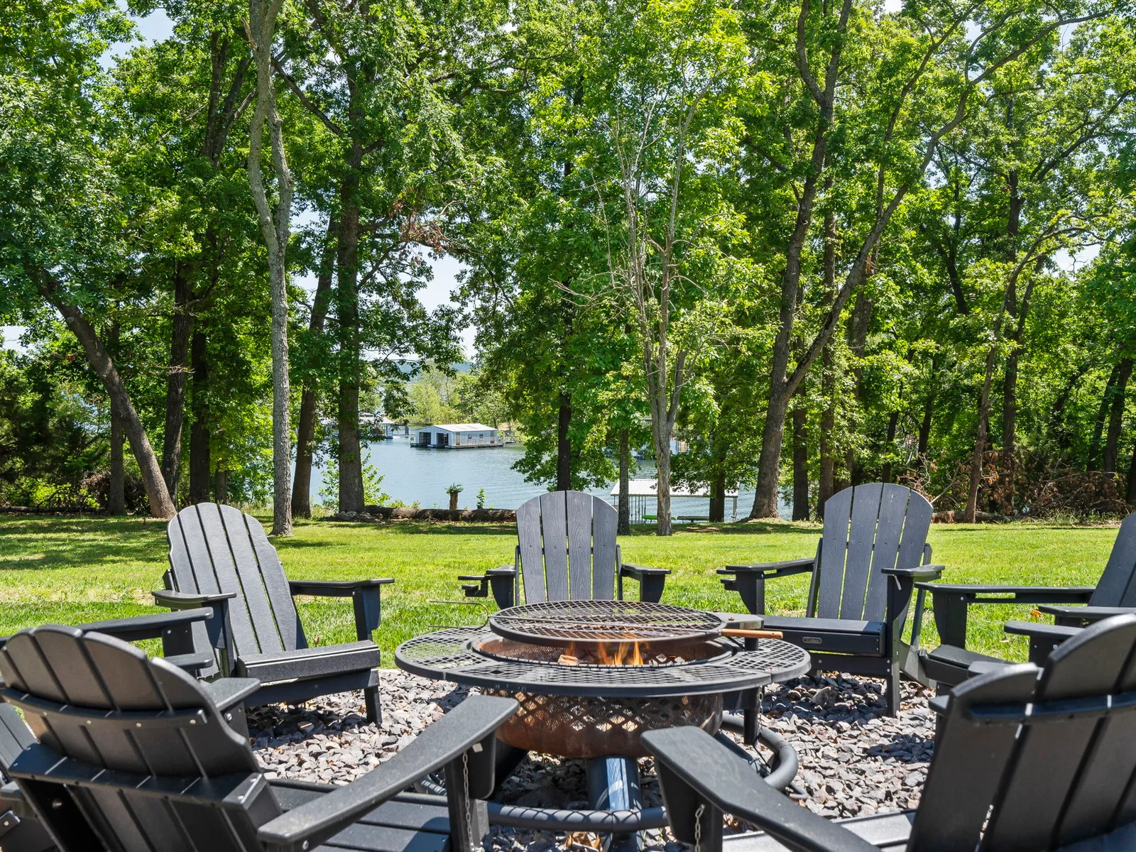 Shared fire pit in your backyard! (There are 2 fire pits shared between 4 homes).