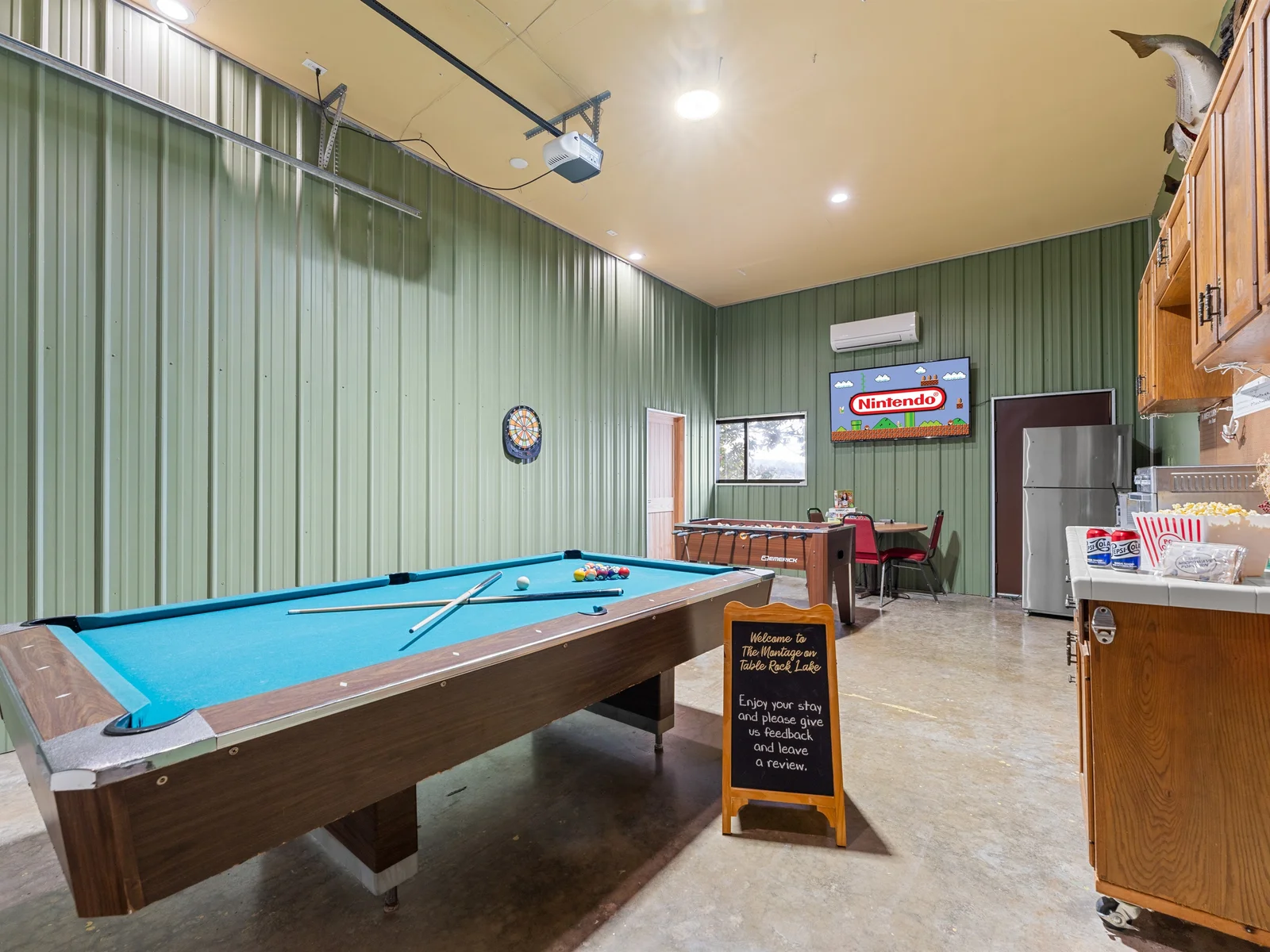 Dedicated game room space means entertainment doesn’t stop when you head indoors.