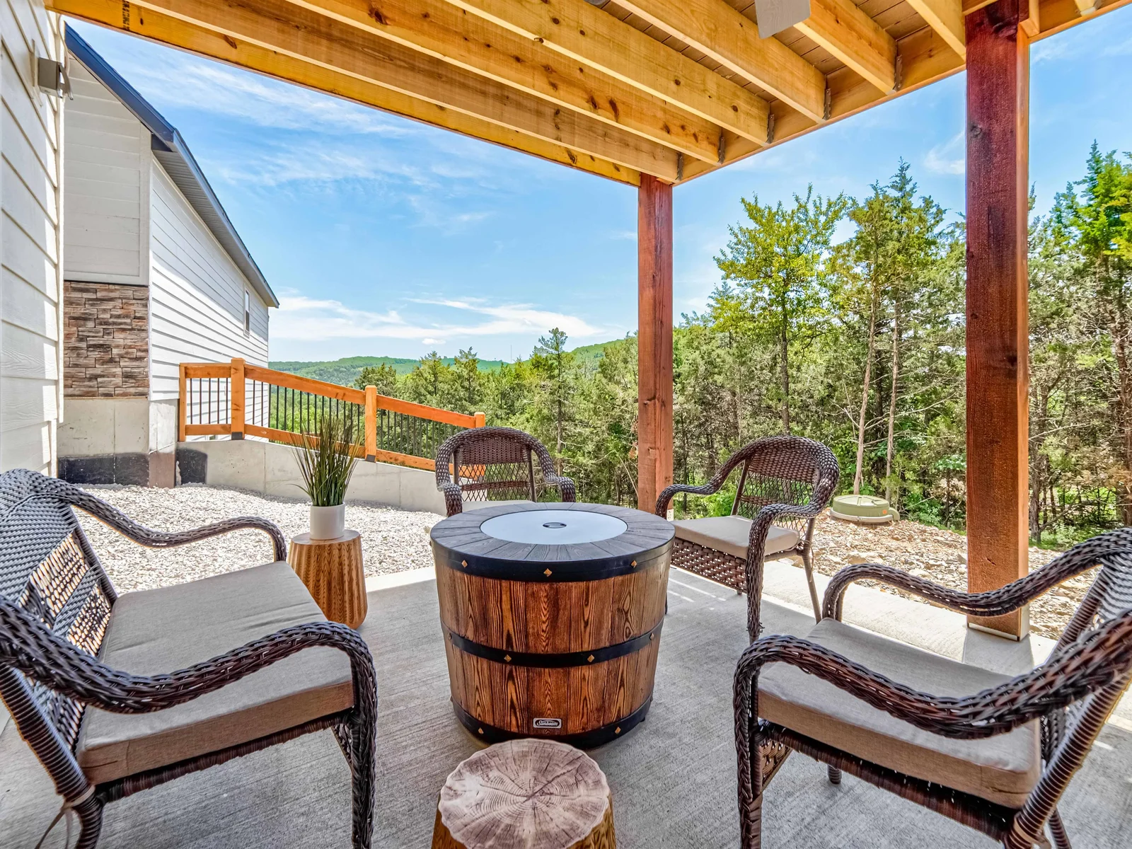 Firepit on the lower patio