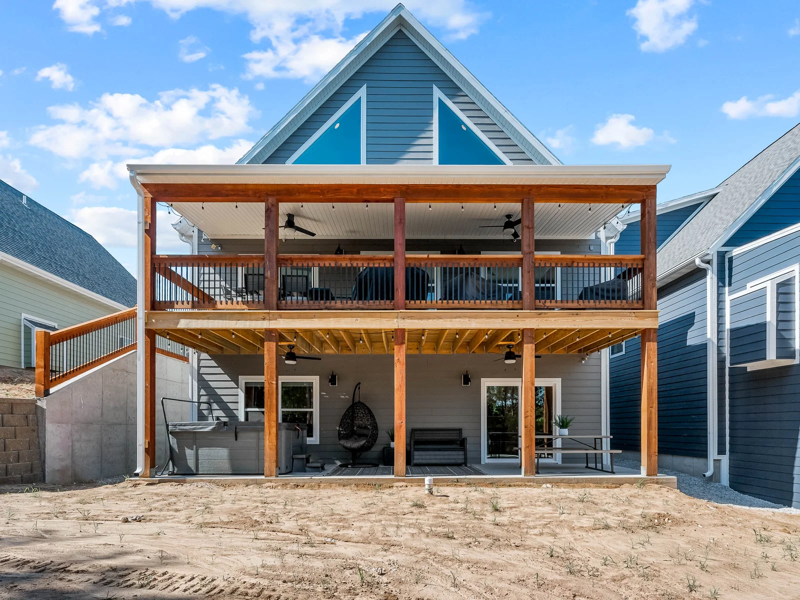 Upper and lower outdoor spaces