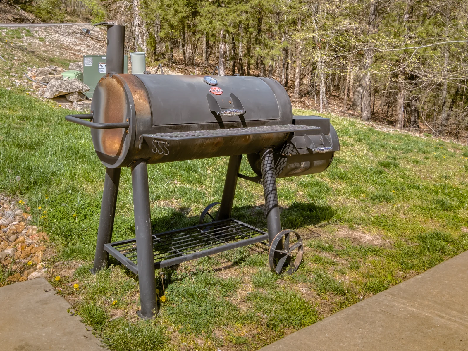 Charcoal grill on site also