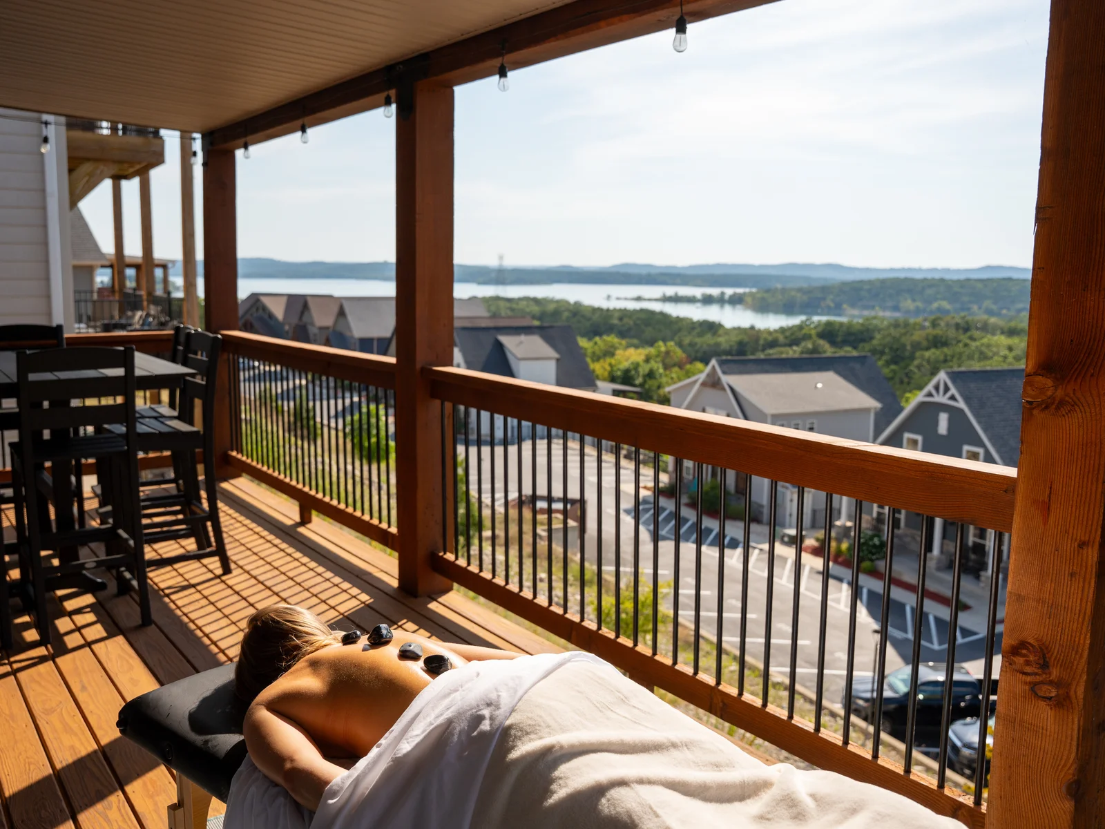 Upper deck. Gorgeous views. Massages can be arranged on site!