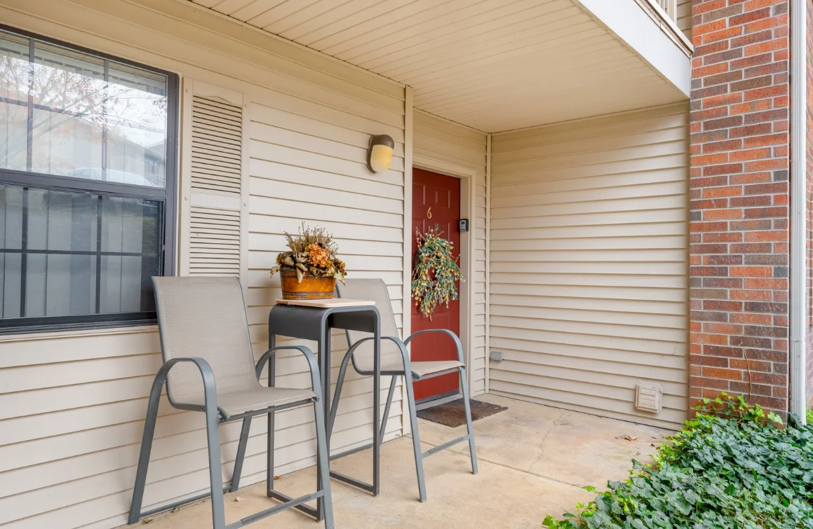 Easy-access condo with a single flight of stairs down to your private entrance.