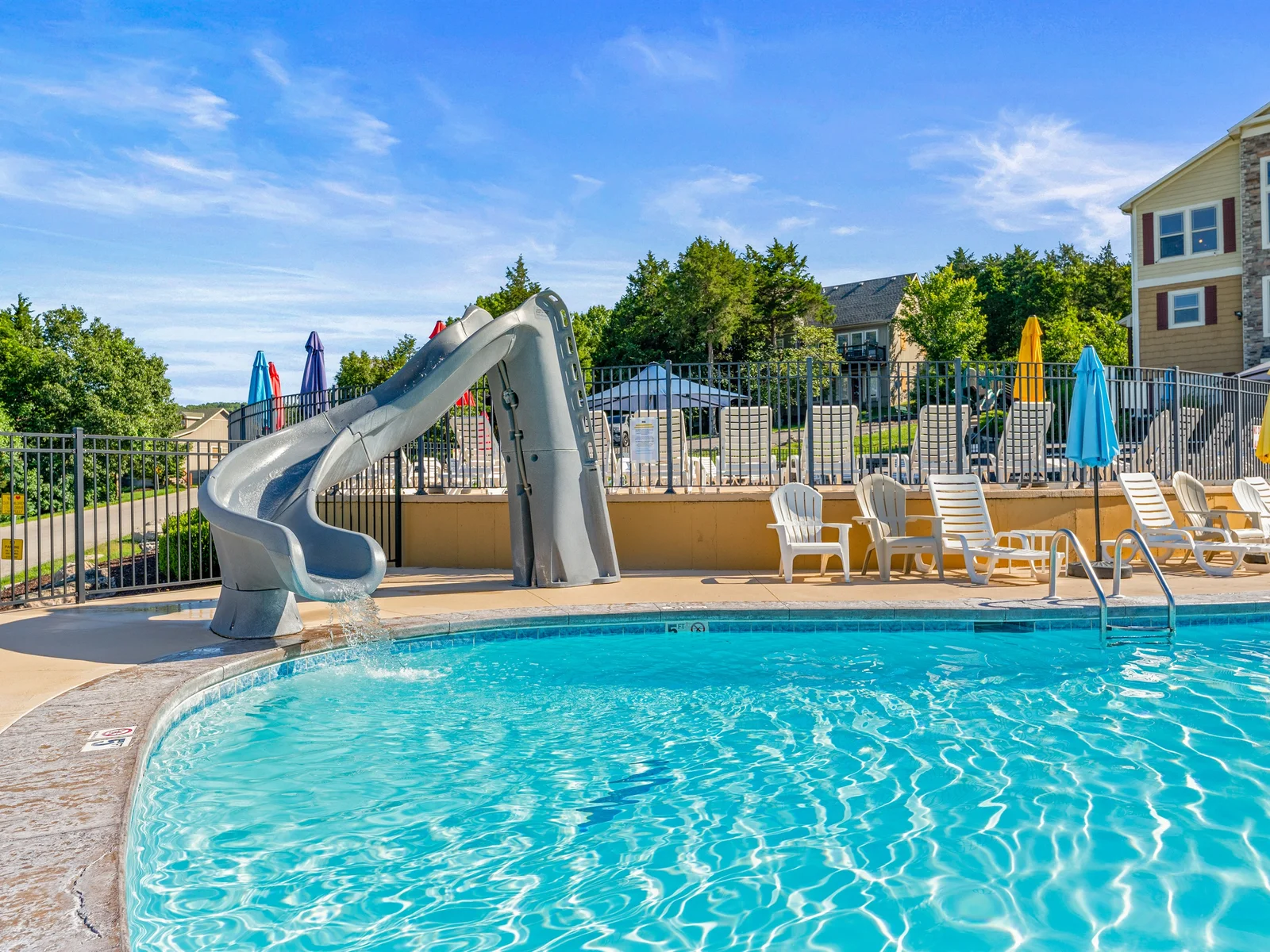 Community pool at the end of the street