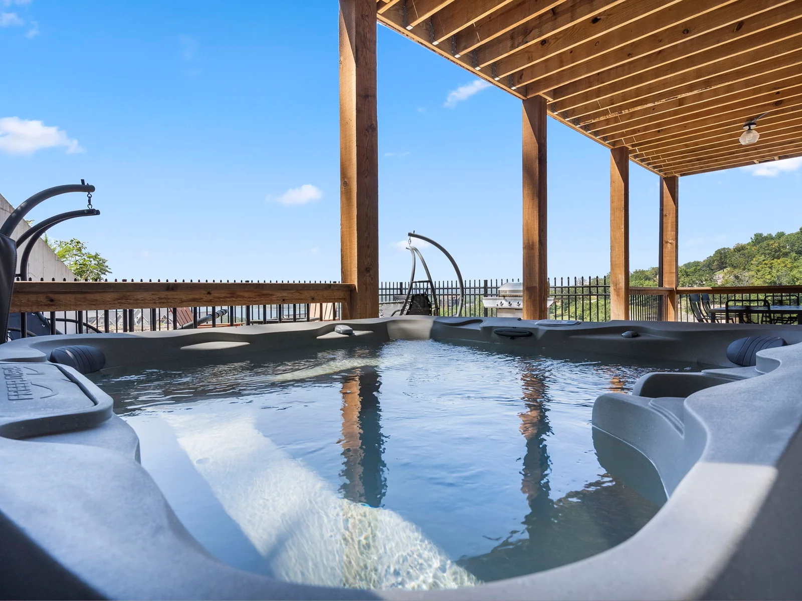 Private hot tub located on the lower patio!