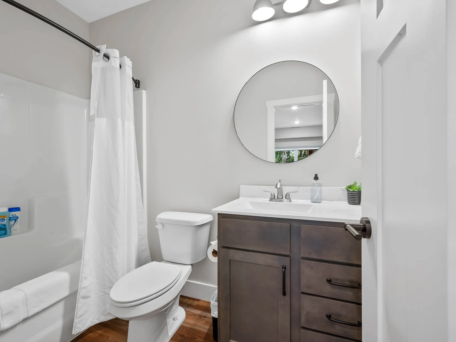 Lower level bathroom for bunk room