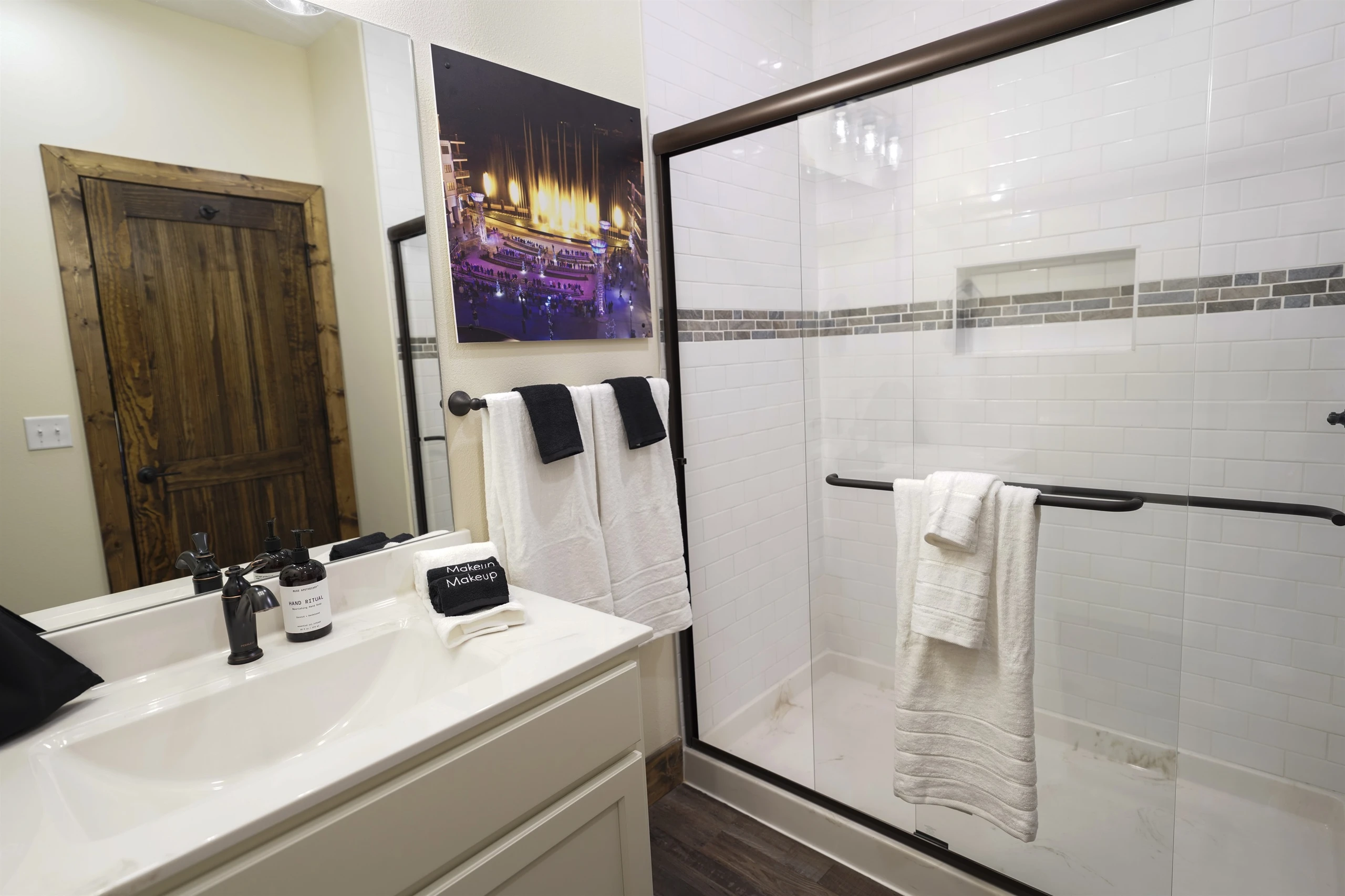 Floor to ceiling tile for that luxury resort feel