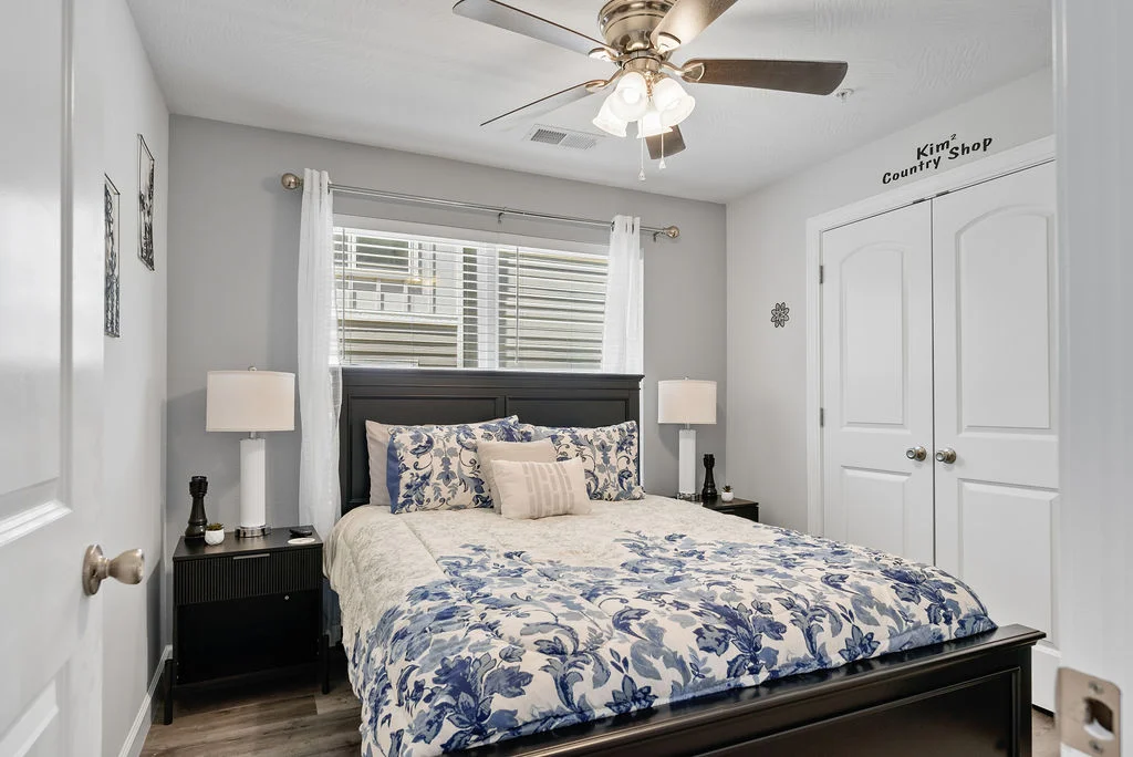 Comfy Queen bedroom with plush mattress and luxury bedding for a great night's sleep