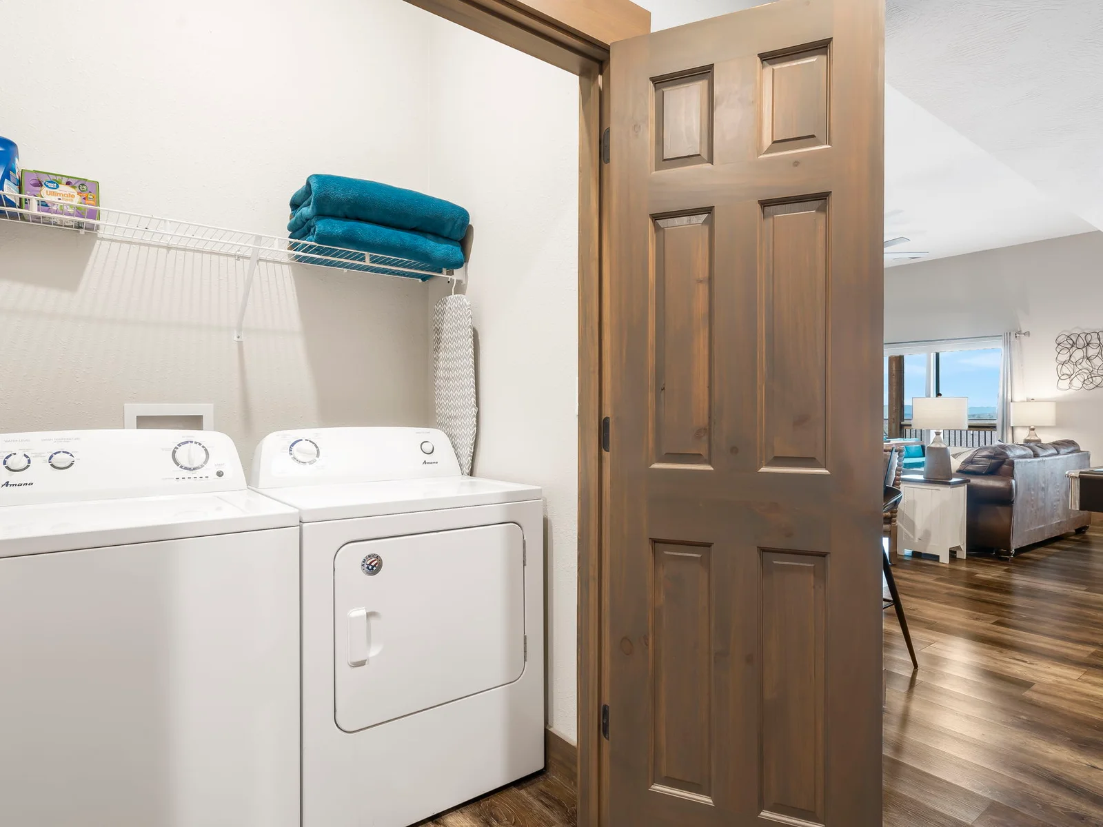 Lower washer and dryer for guest use! We provide the detergent too!