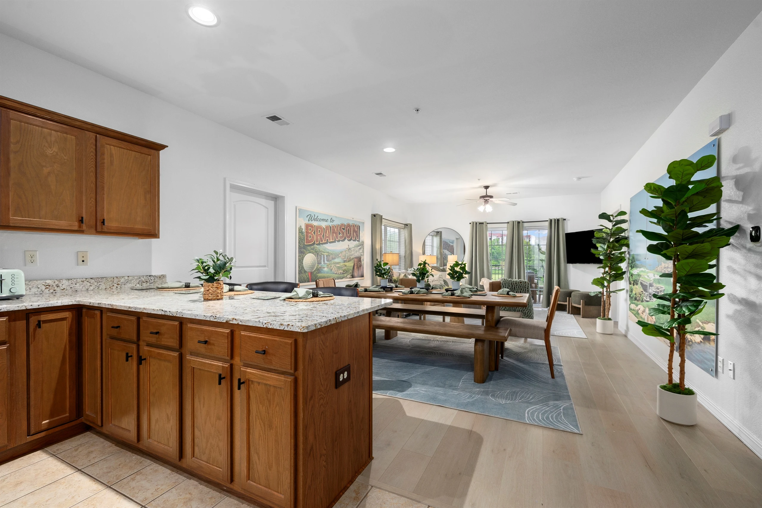 Step into a completely open living, dining & kitchen area. Where everyone can stay connected and enjoy meals, conversation and game nights