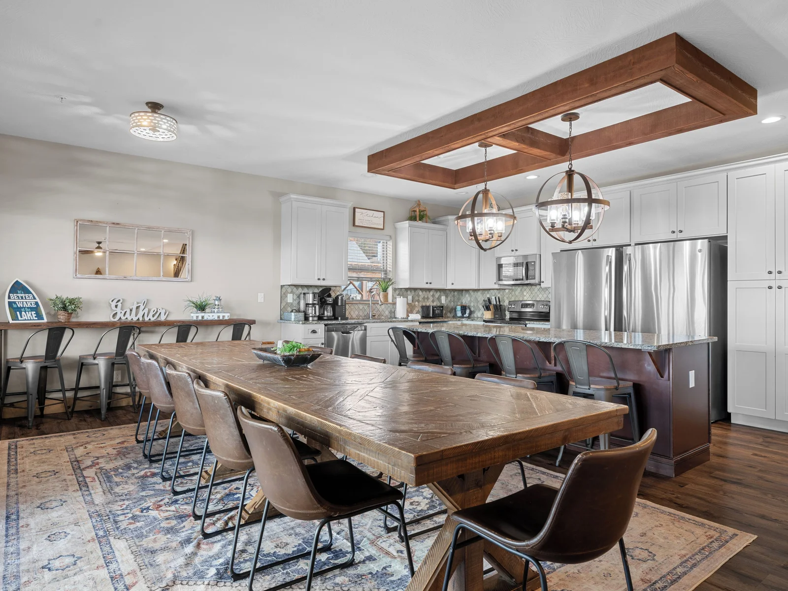 Gather and feast! Seating for at least 18.