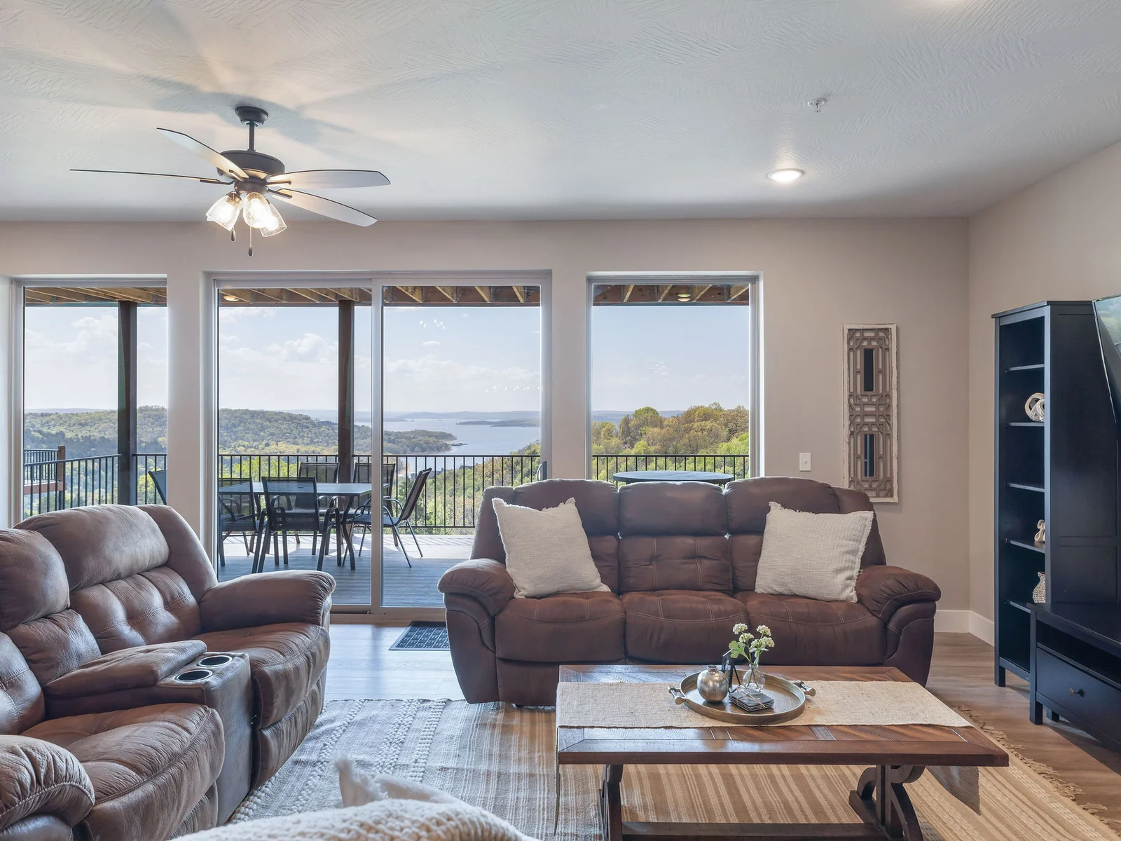 Lower level living room that has just as good of a view!