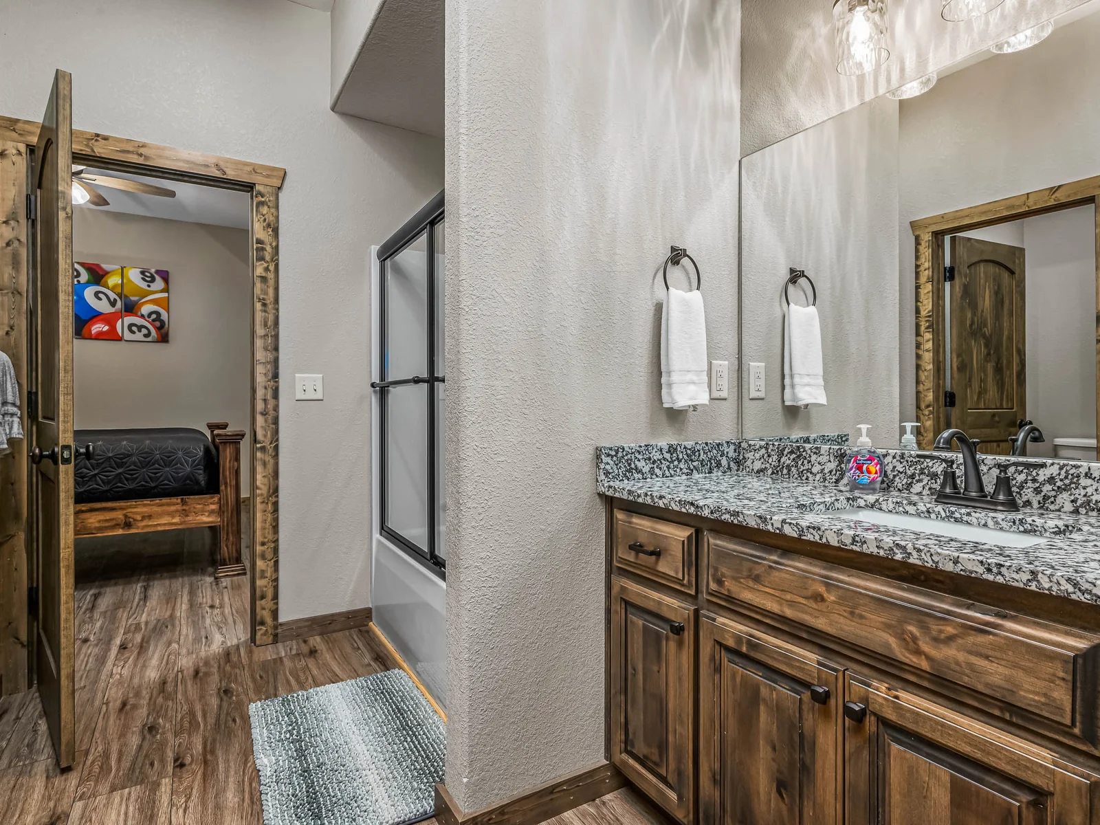 Jack and Jill bathroom connected to King bedroom #3 and bunkroom #1