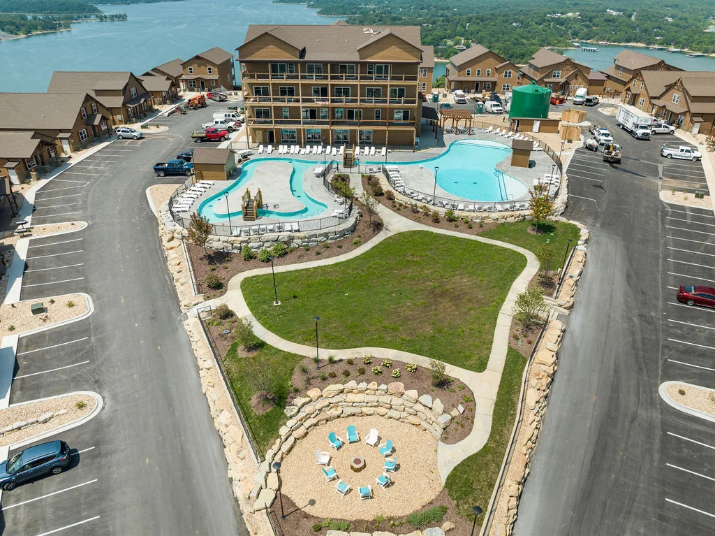 Outdoor lazy river, community pool, and firepit!