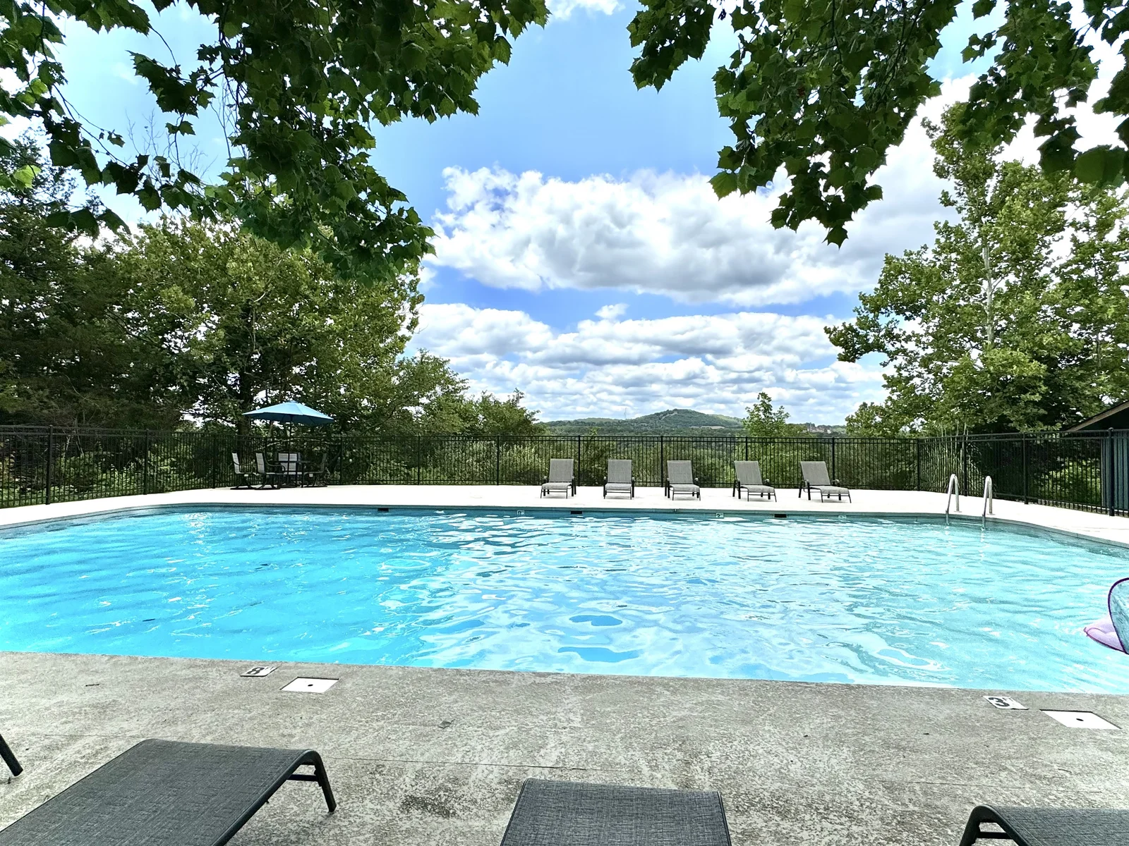 Community outdoor pool overlooking the Ozarks!