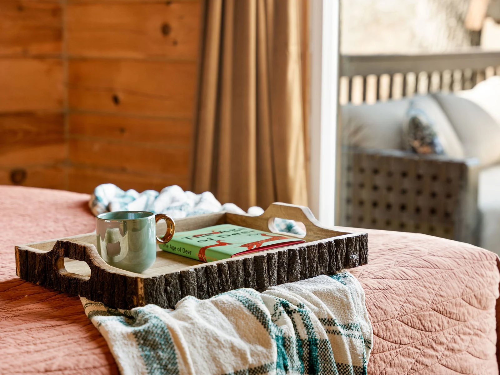 Start the day with a beverage and book in bed