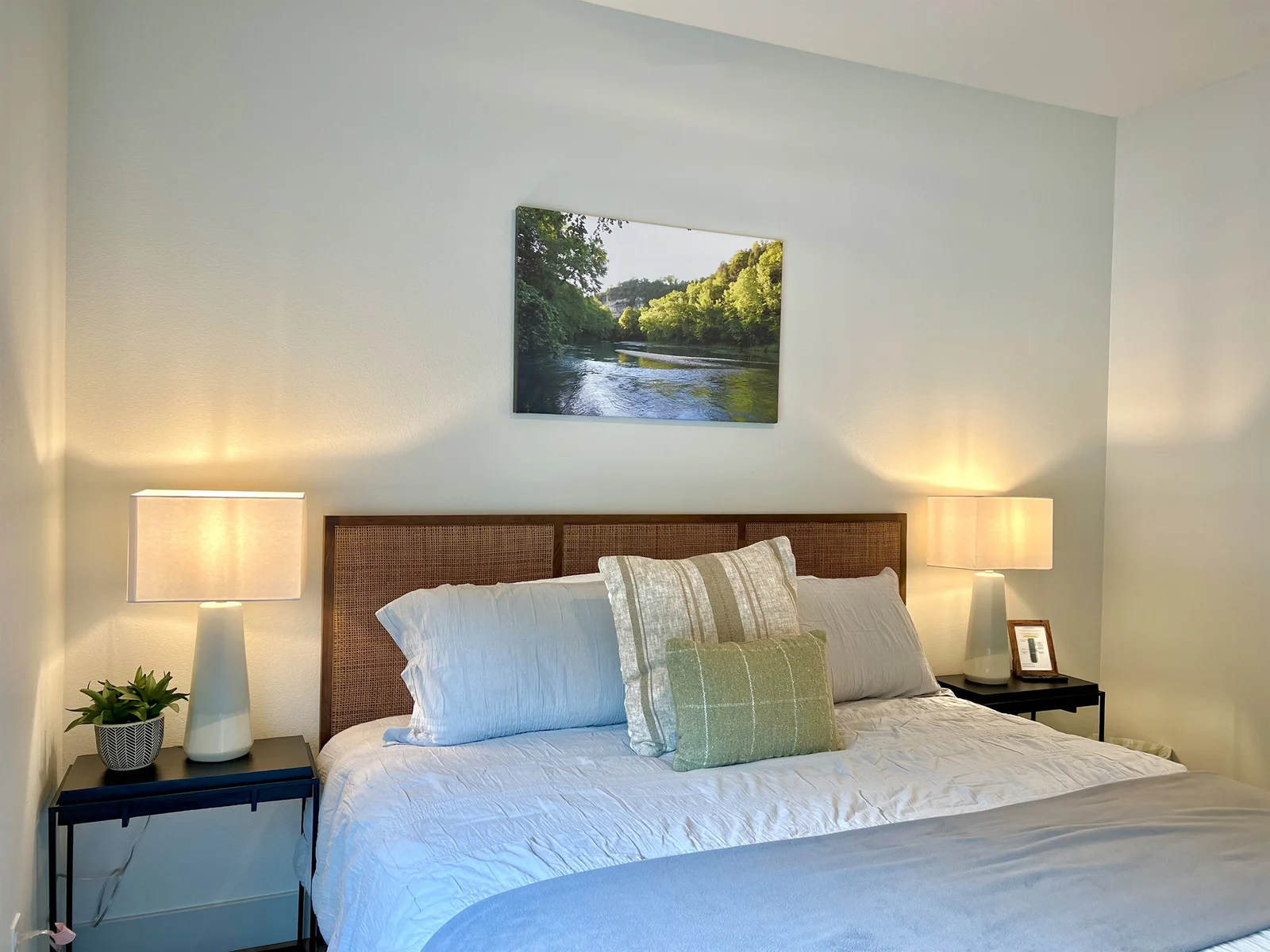 Master King Bed on main level with beautiful decor