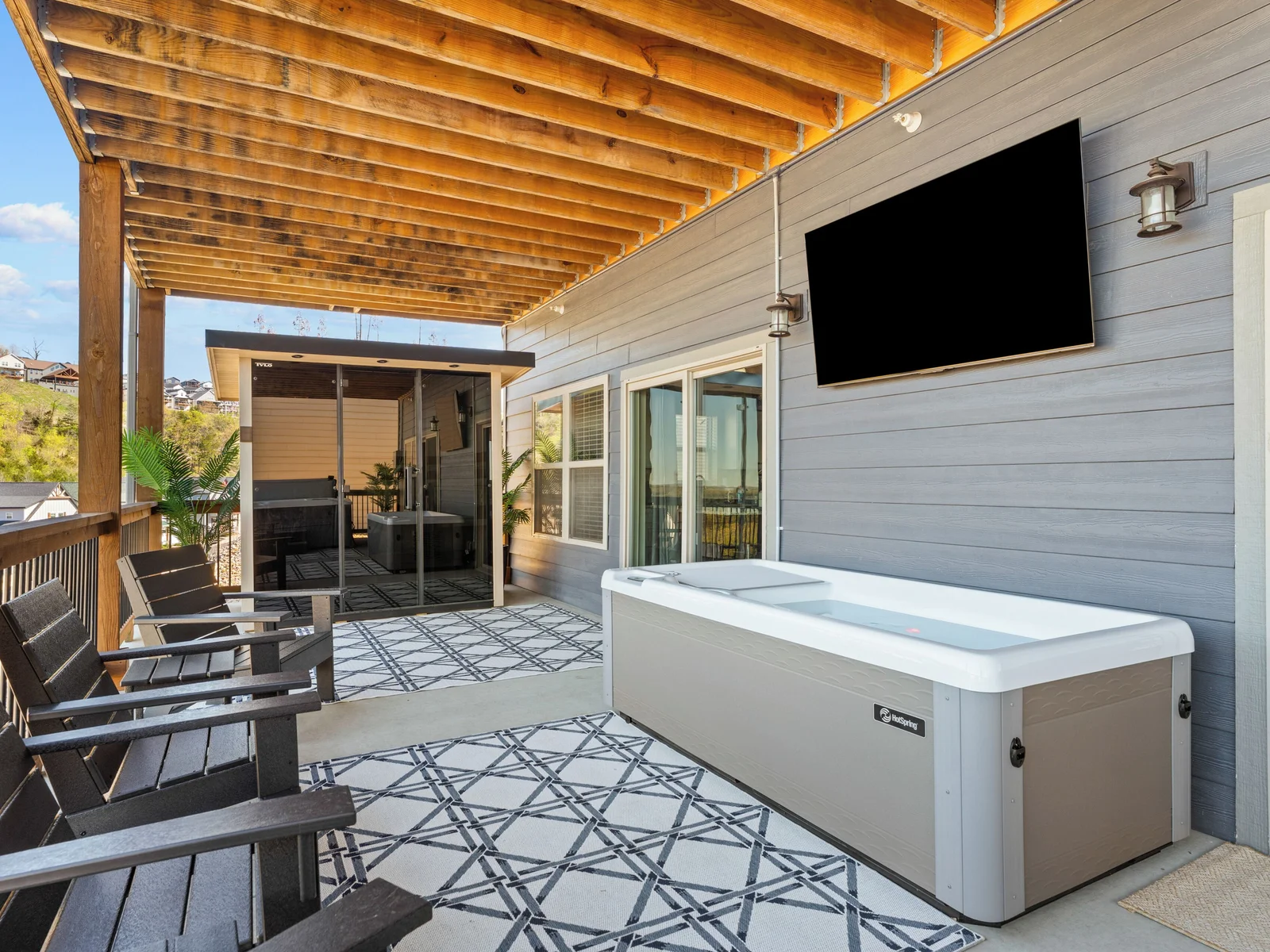 Wellness porch. Watch the game while enjoying contrast therapy!