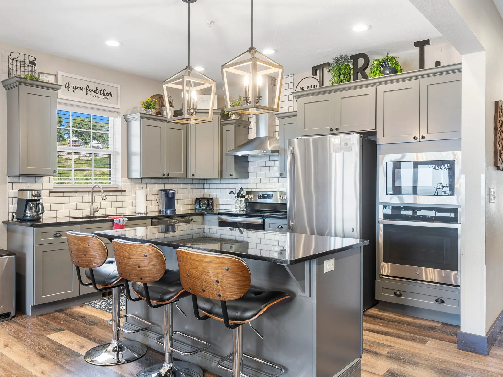 Spacious kitchen with extra seating at the island. Just bring the food!