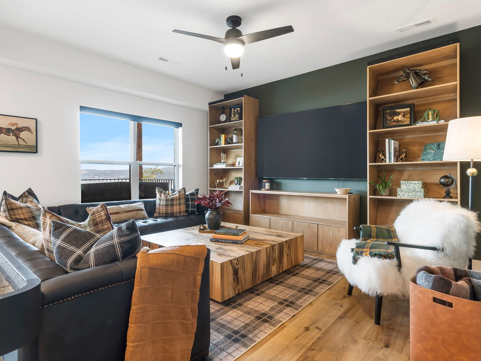 Lower level living space with PS4
