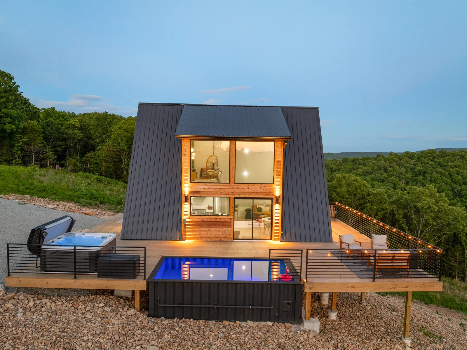 The iconic Skyline A-Frame, thoughtfully designed for a relaxing lakeside getaway.