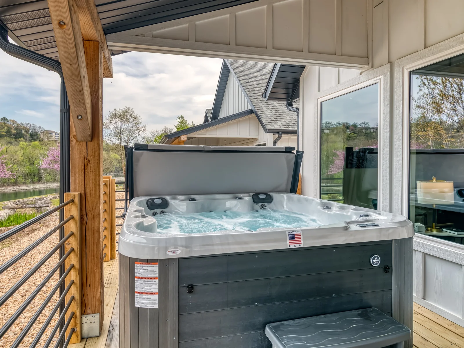 You will love relaxing in the hot tub